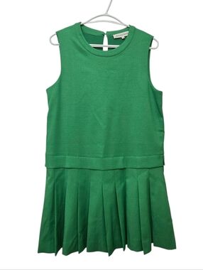 English Factory Green Sleeveless Pleated Mini Dress Size M